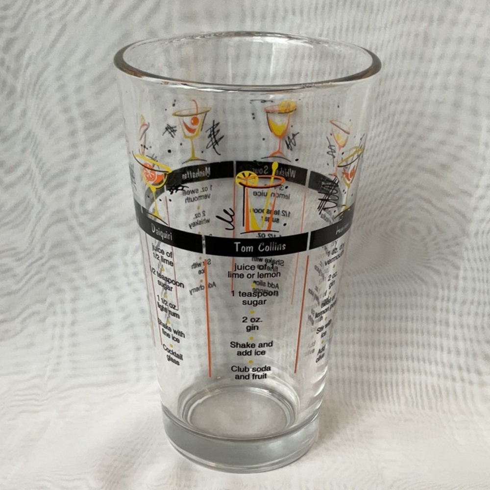 Libbey Bar Recipe Glass NWOT
